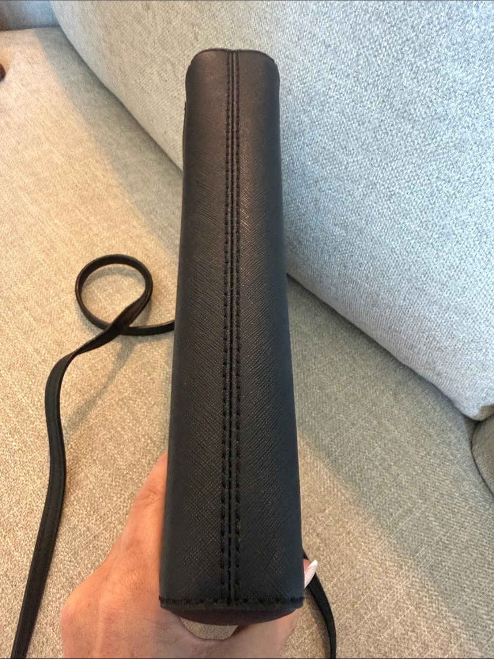 kate spade black leather crossbody with gold hardware